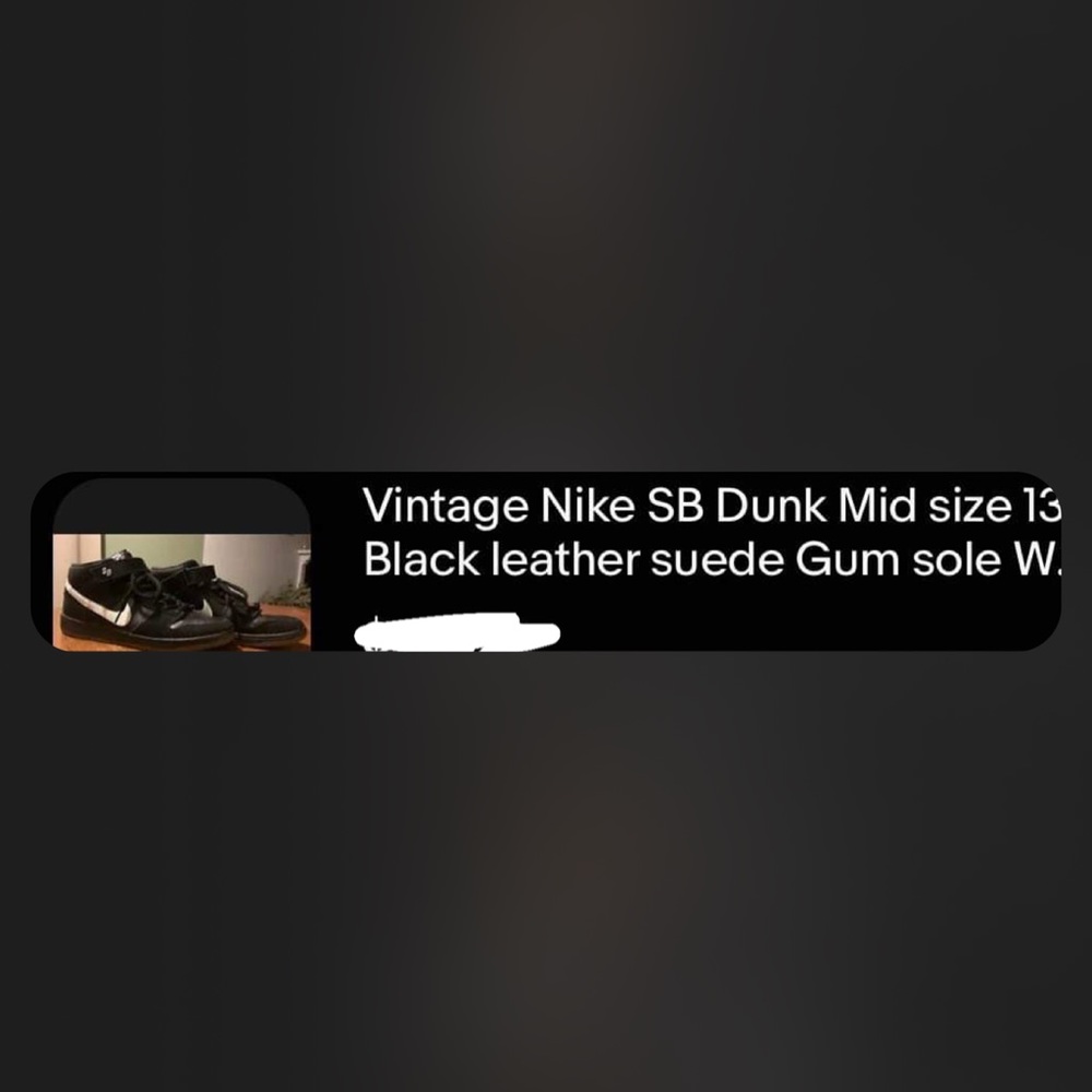 Vintage Nike SB Dunks midsize, black leather suede gum sole